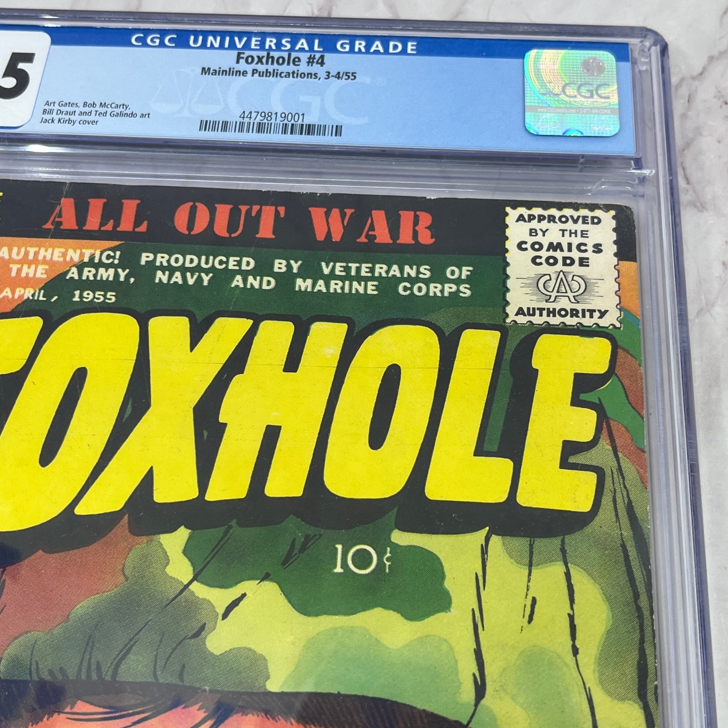 Foxhole #4 1955 CGC 4.5 White Pages Jack Kirby Cover