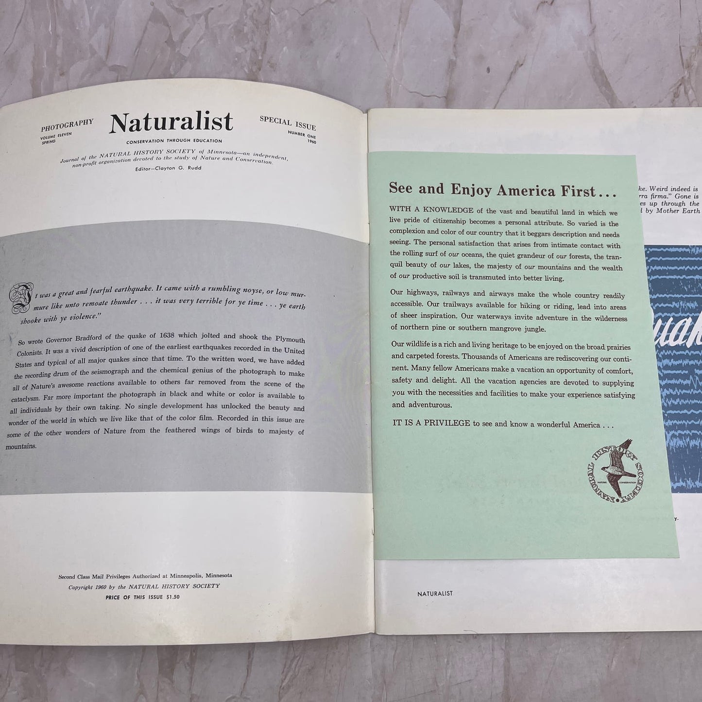 1960 Spring Naturalist Magazine Nature & Photography Natural History Society M21