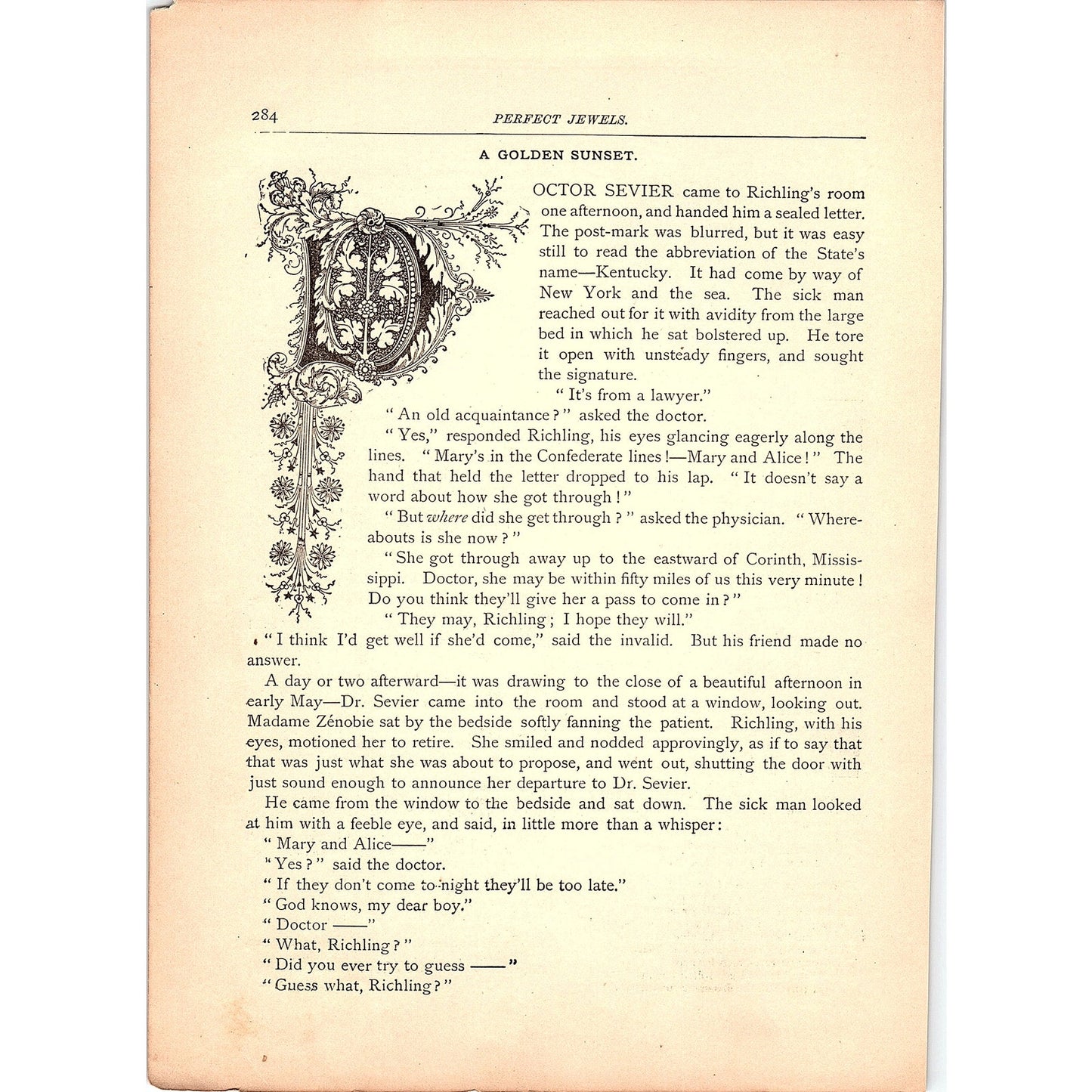 A Golden Sunset - G.W. Cable 4 Pages 1884 Poem TA5-CJ-6