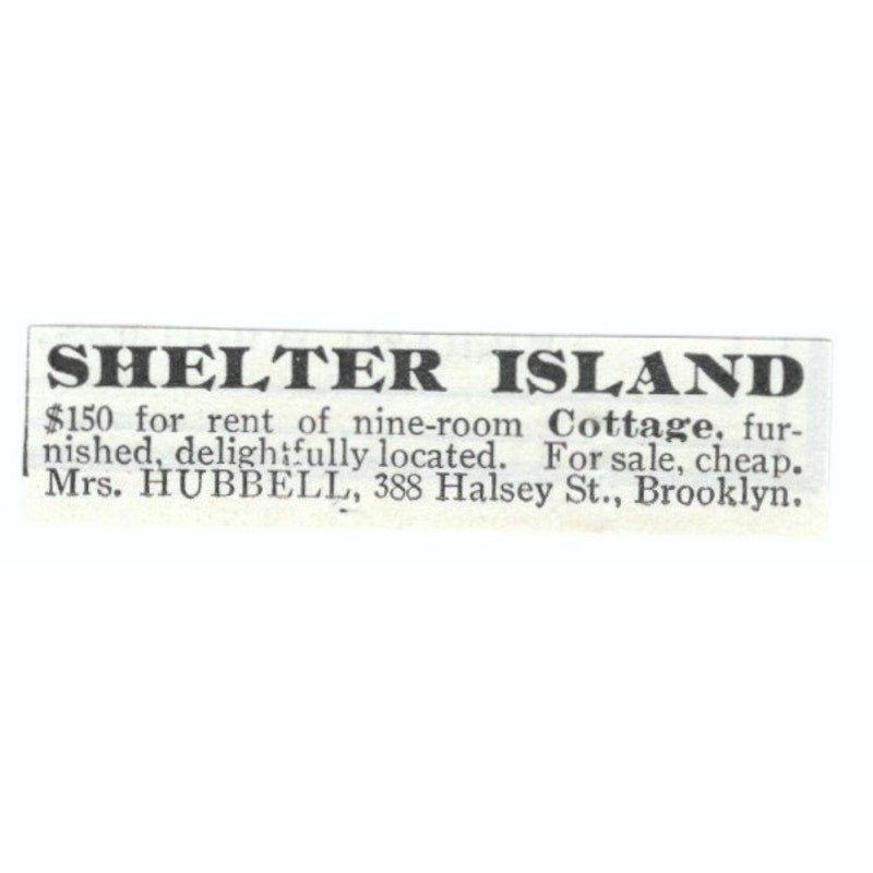 Shelter Island Cottage Mrs. Hubbell Brooklyn 1903 Magazine Ad AF7-SS2