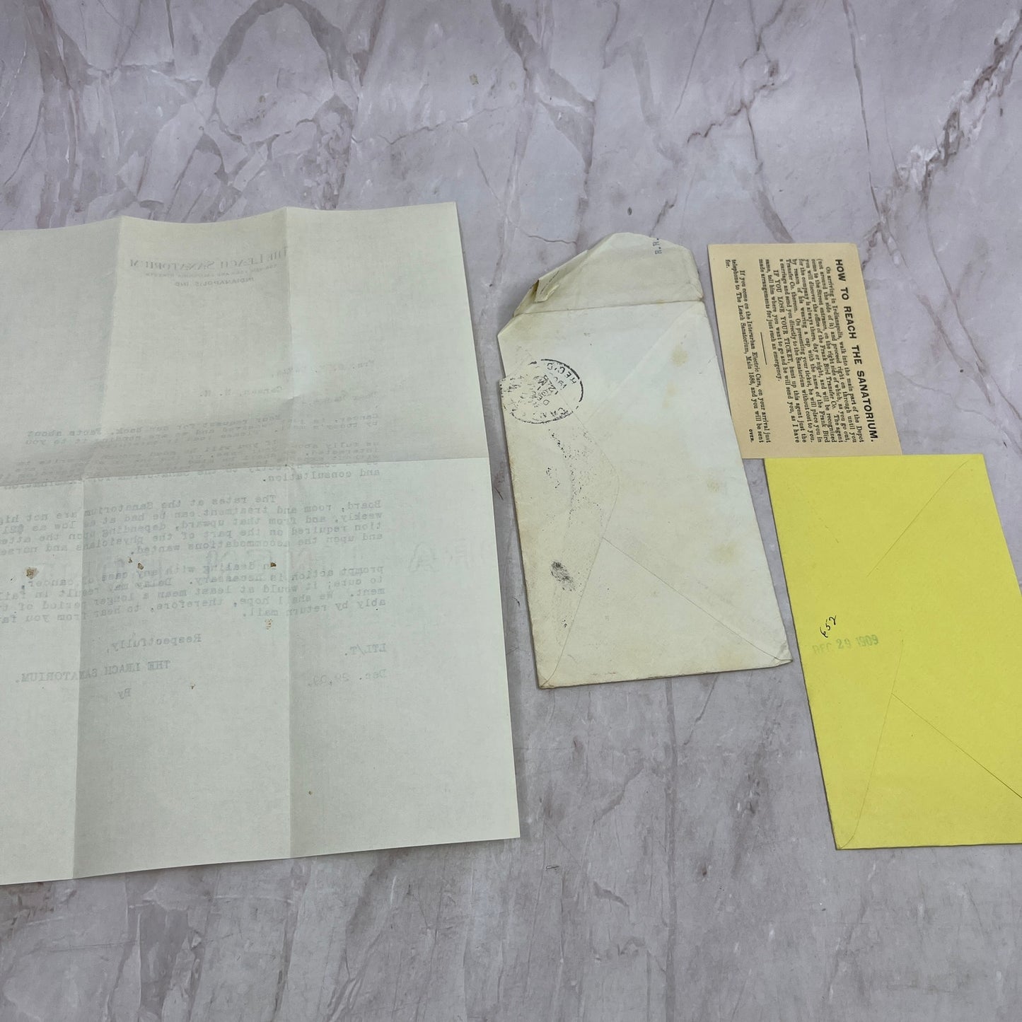 1909 The Leach Sanitorium Indianapolis IN Welcome Packet ML1-7