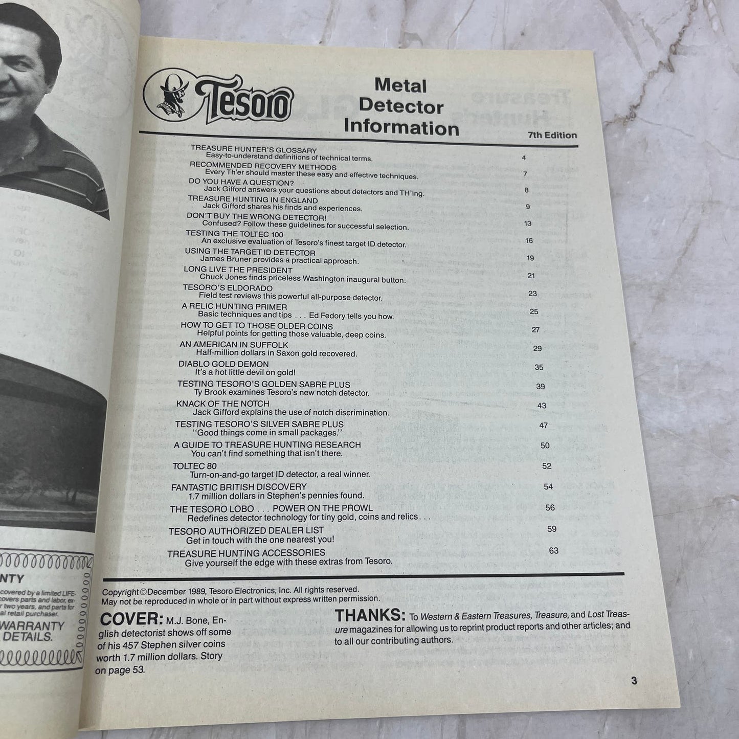 1989 Tesoro Metal Detector Information Booklet M20