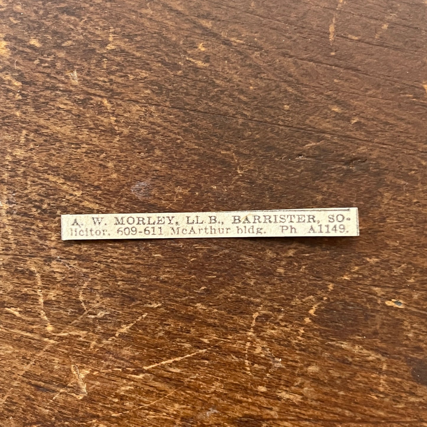 AW. Morley LL.B. Barrister McArthur Building Winnipeg 1920 Ad AG2-S10