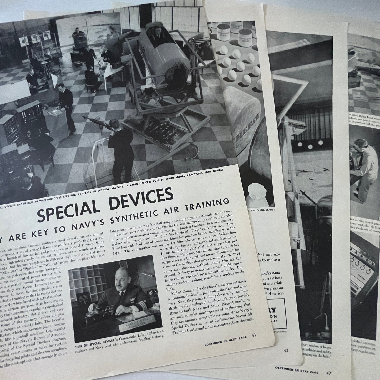 Navy Special Devices Synthetic Air Training 4 Pages 1940s WWII Era Article V30-1