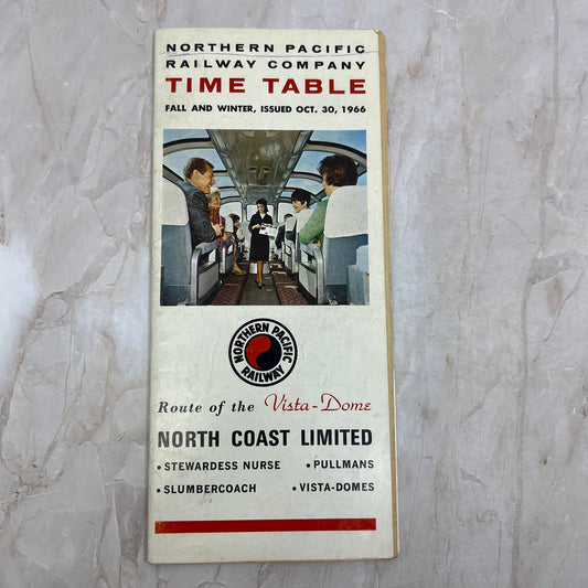 1966 Northern Pacific Railway Company Time Table Vista-Dome TI8-S4