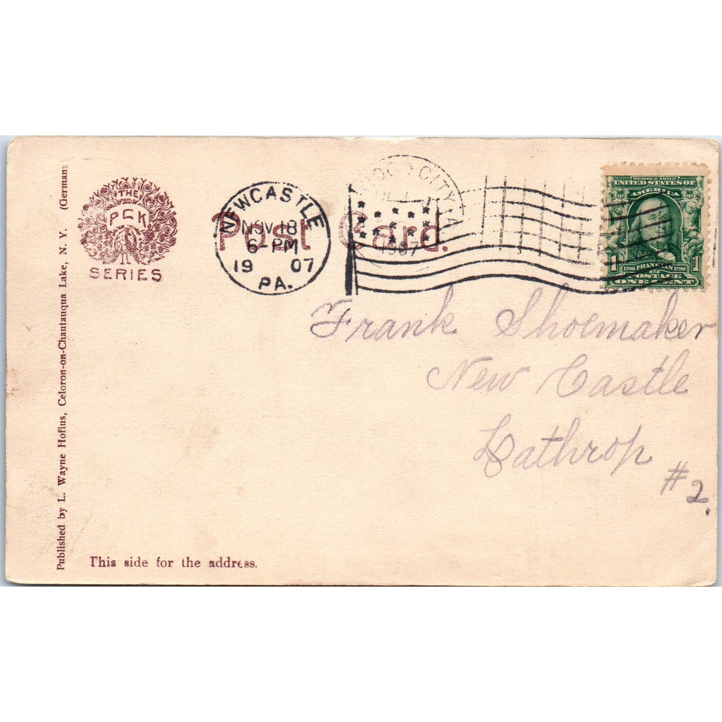 1907 The Search Light Tower & Lover's Bridge Celoron New York Postcard PD3