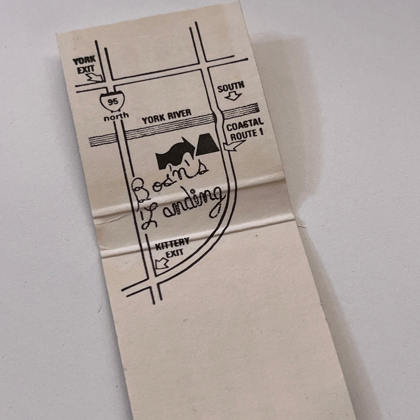 Bos'n's Landing Seafood York Maine Vintage Matchbook Cover TB6-MB1-11