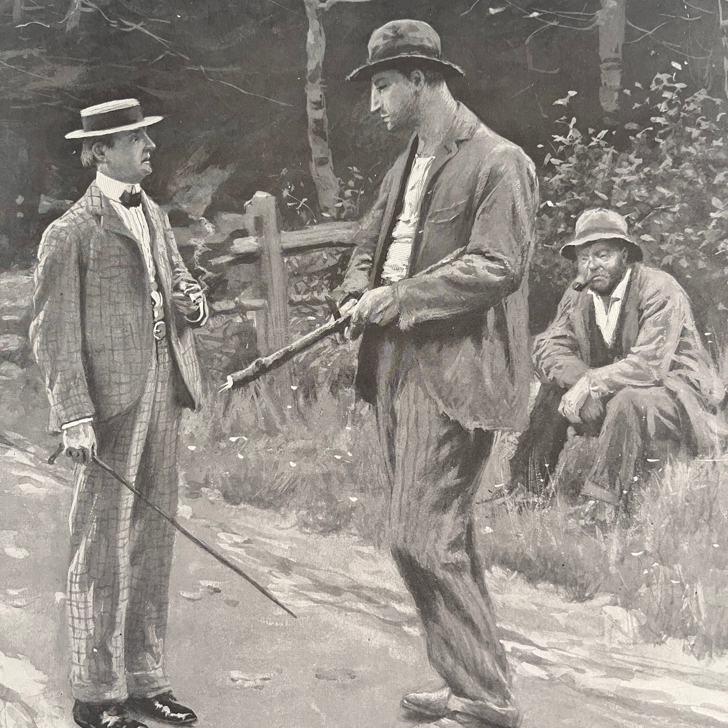 What Time is It By Your Watch - Country Scene - 1904 A.B. Frost Art Print V26-4