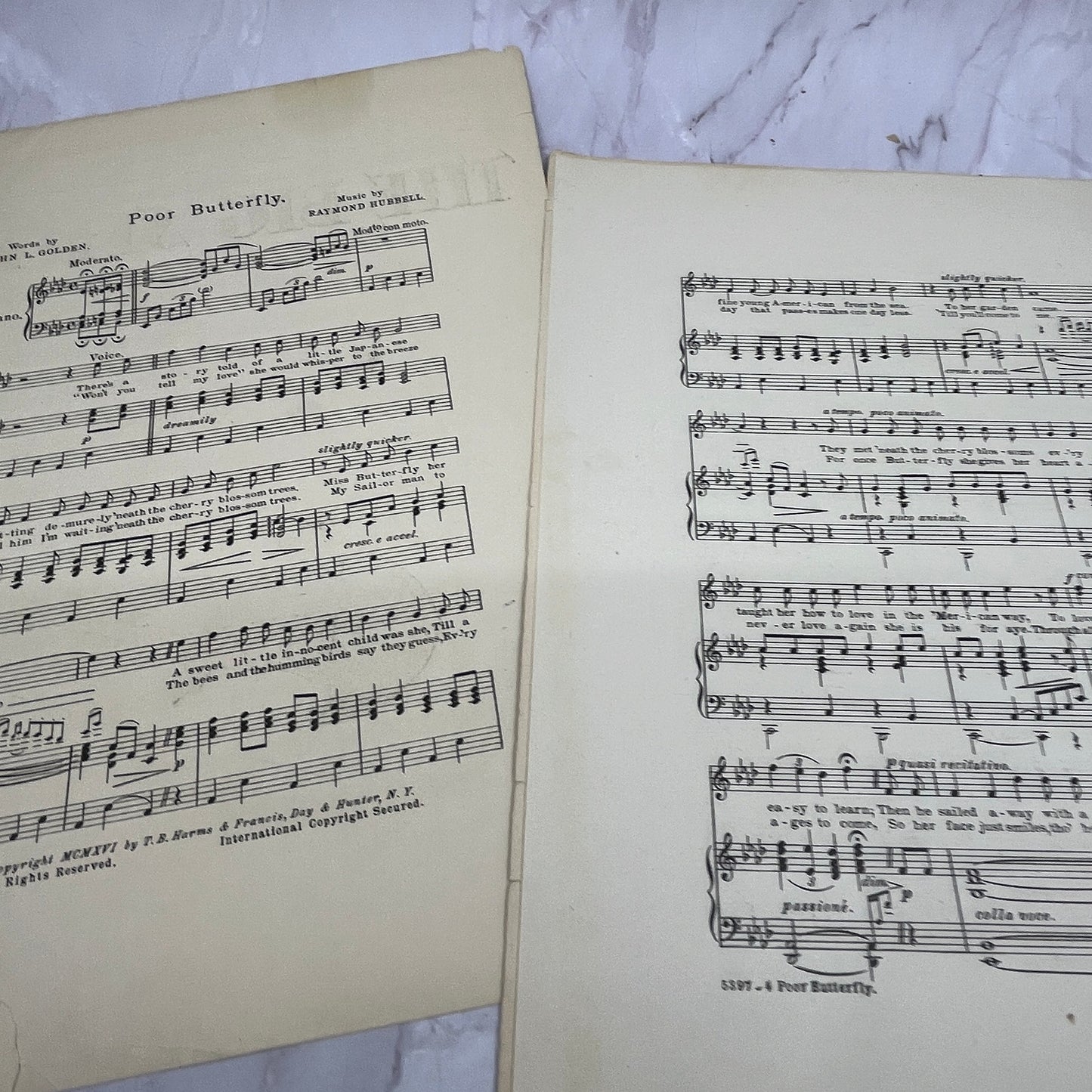 Poor Butterfly The Big Show At The NY Hippodrome Burnside 1916 Sheet Music V16