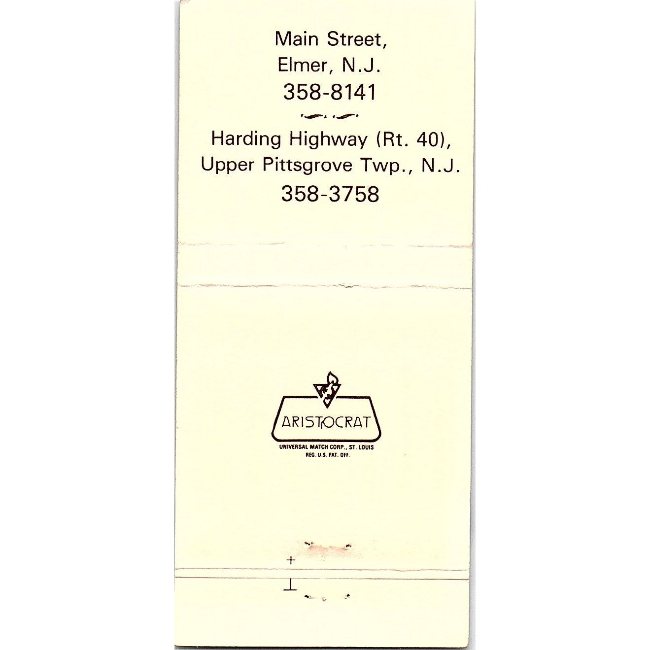 Bank of Elmer NJ Vintage Matchbook TB6-MB2-7