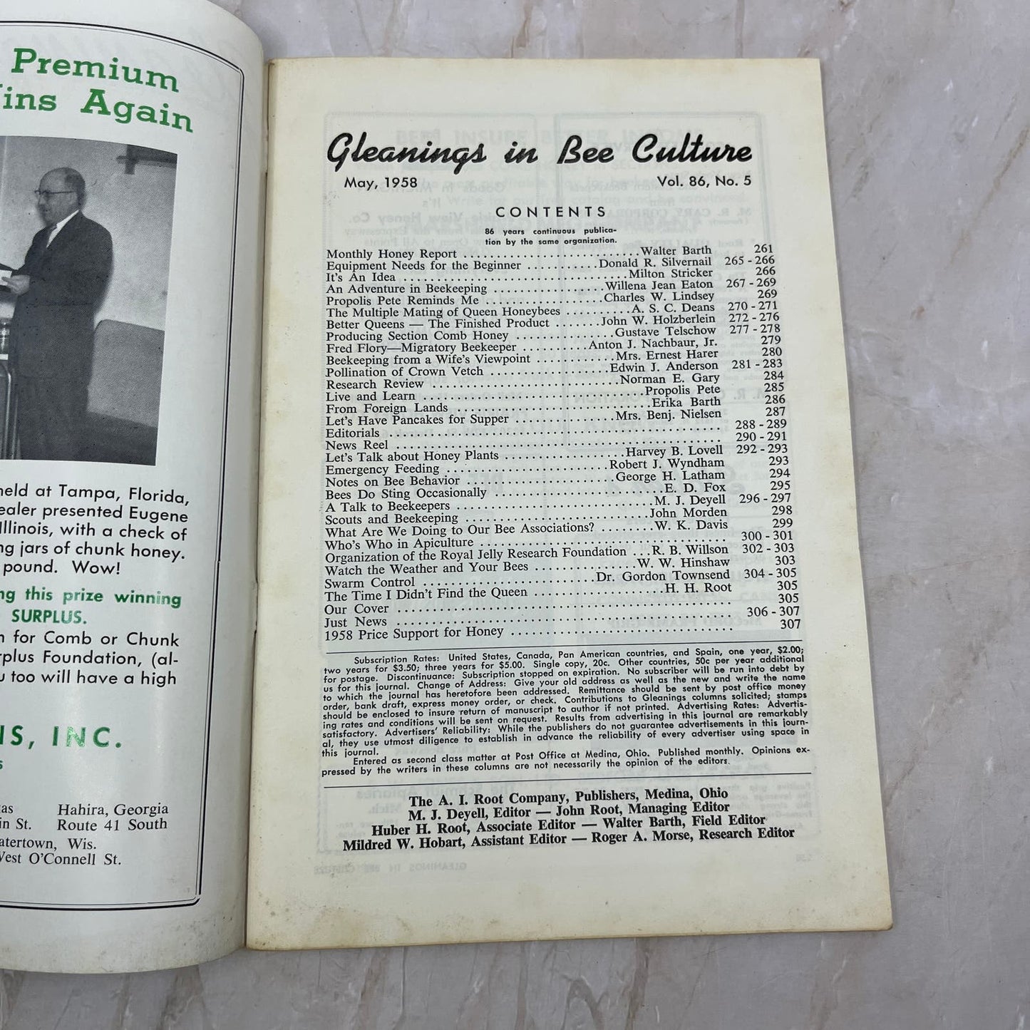1958 May Gleanings in Bee Culture Beekeeping Magazine A.I. Root Co Medina OH TD5
