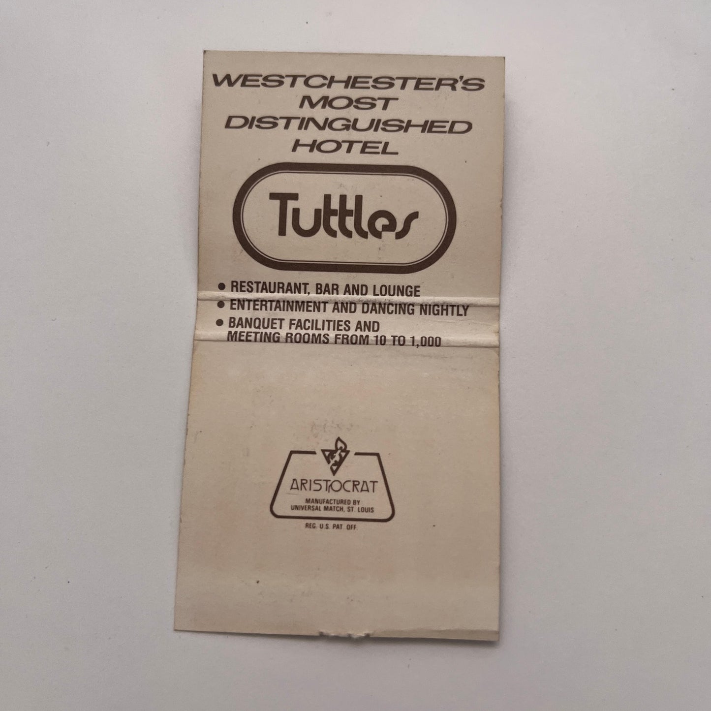 The White Plains South Broadway White Plains NY Vintage Matchbook Cover TB8-MB-3