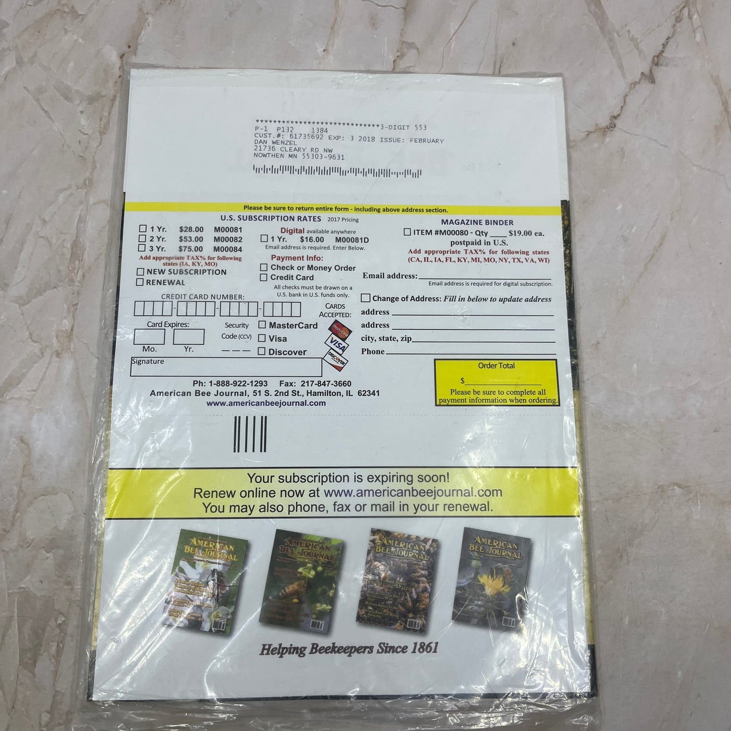 2018 Feb American Bee Journal Magazine Bees Beekeeping Honey M8