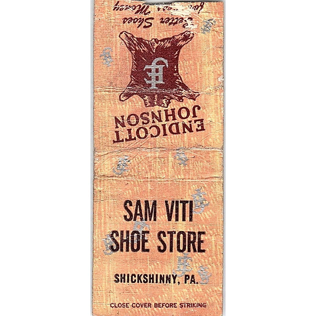 Sam Viti Shoe Store Shickshinny PA Vintage Matchbook Cover SF3-Y3