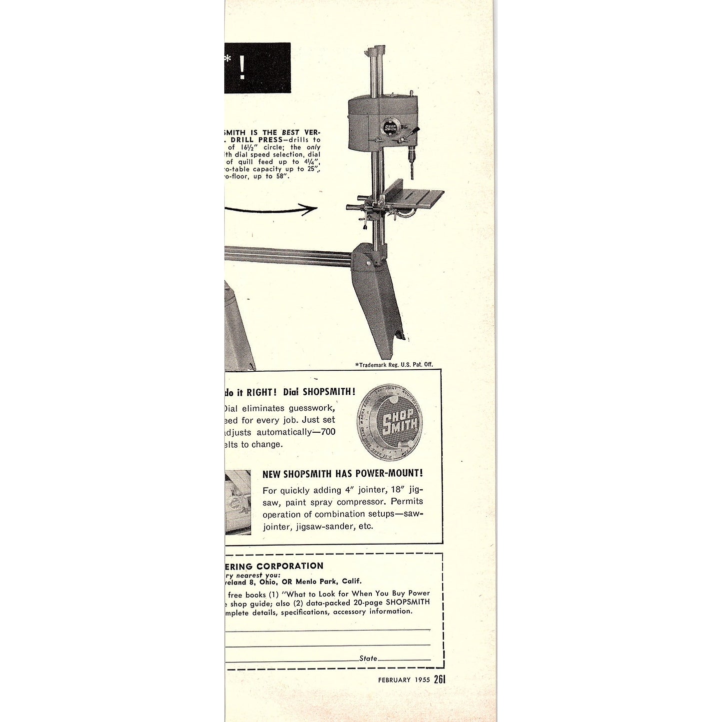 Syncro Corporation Quality Sanders Oxford Michigan 1955 Ad AG1-7