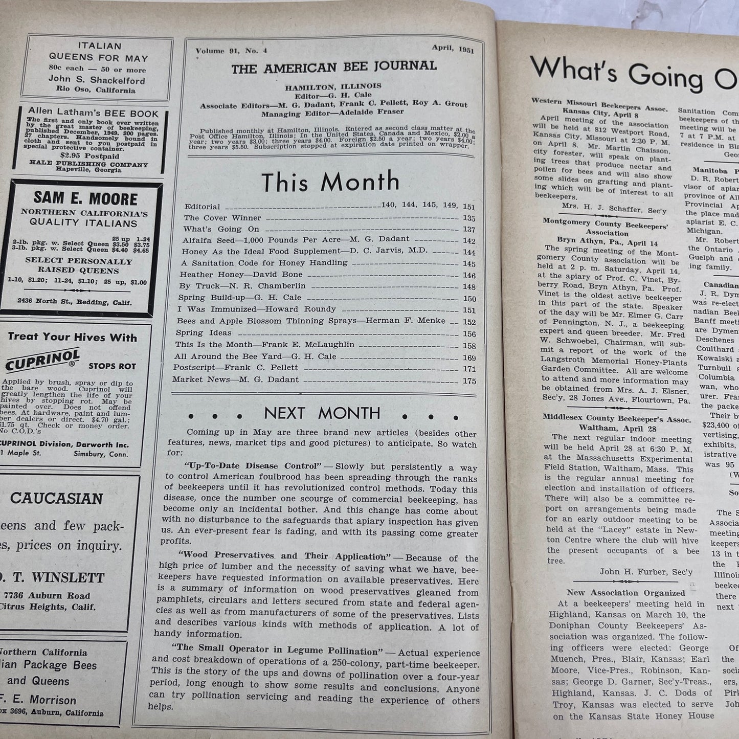 1951 April - American Bee Journal - Bees Beekeeping Honey M32