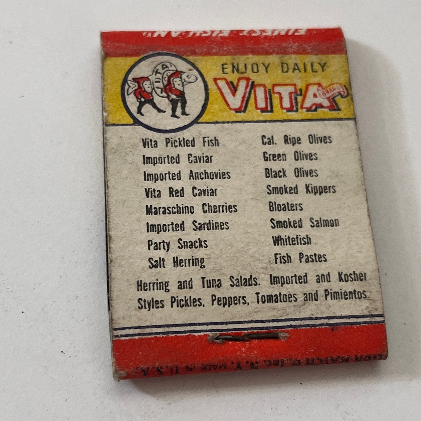 Vita Food Products Inc New York Vintage Matchbook Cover TB8-MB-8
