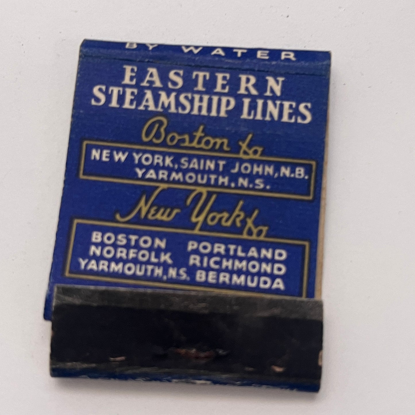 Eastern Steamship Lines Boston to New York Vintage Matchbook Cover TB8-MB-2