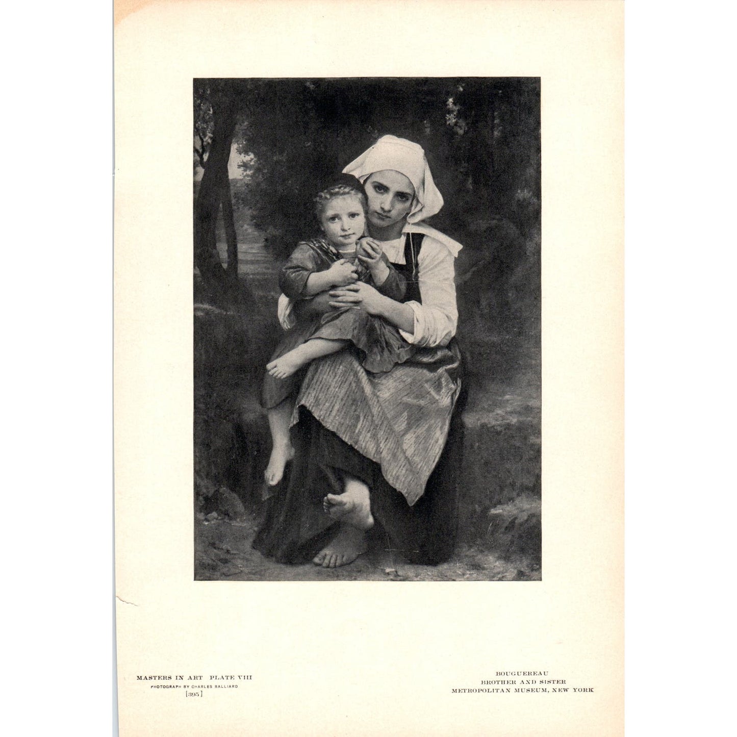 Brother and Sister - Bouguereau c1905 Art Print D16