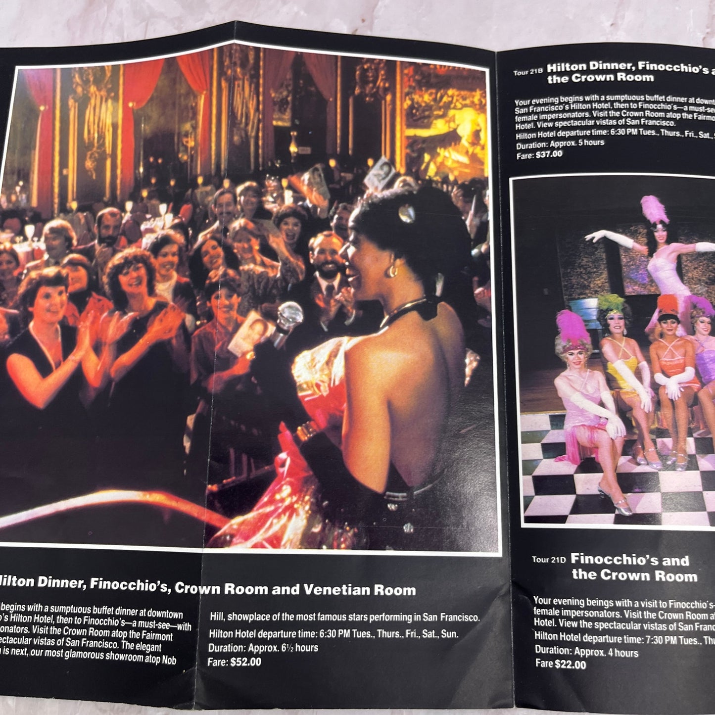 1970s Gray Line San Francisco Night Life Tours Fold Out Travel Brochure TH9-CB