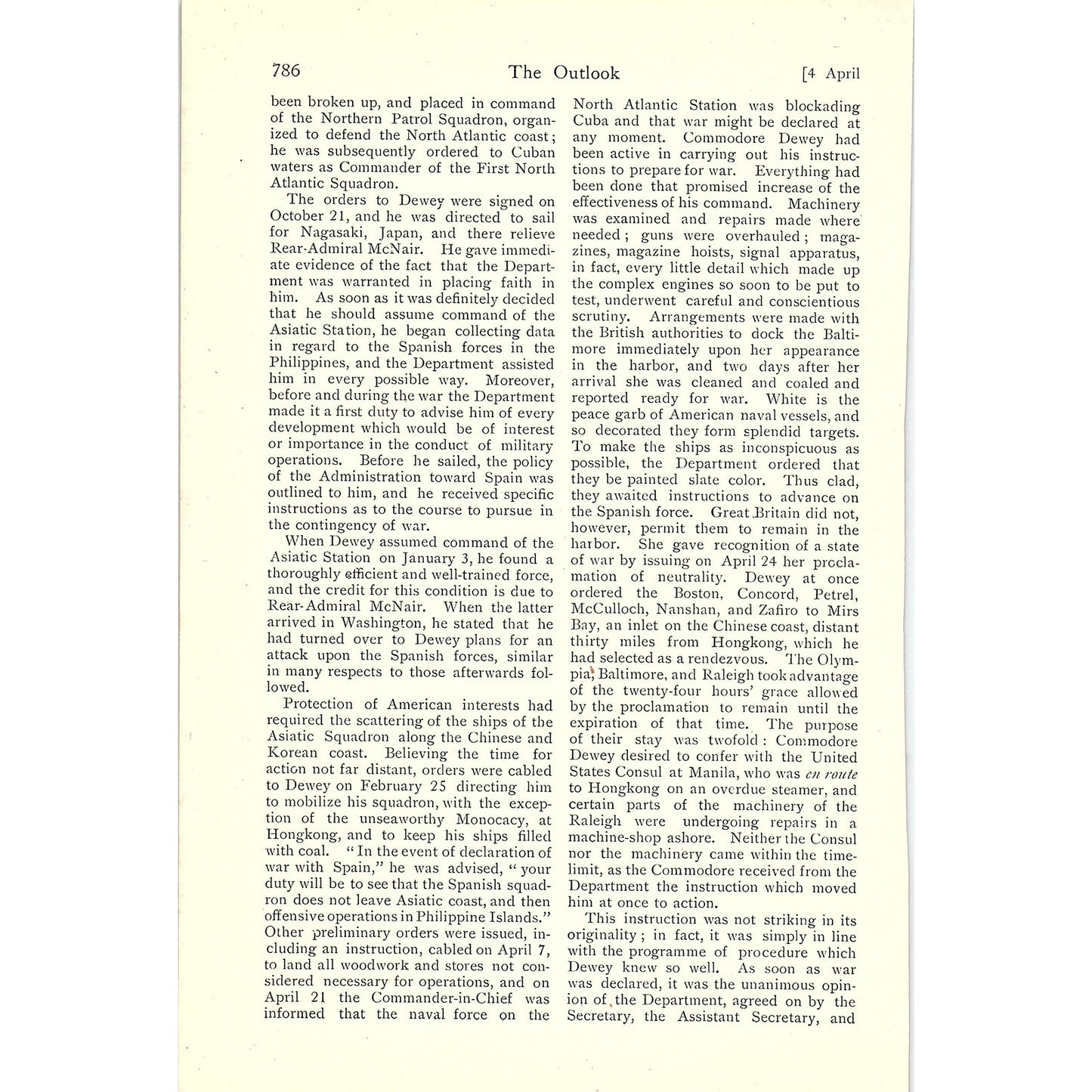 The American Navy by John D Long Battle of Manila Bay 7 Pages Article 1903 AG3-4