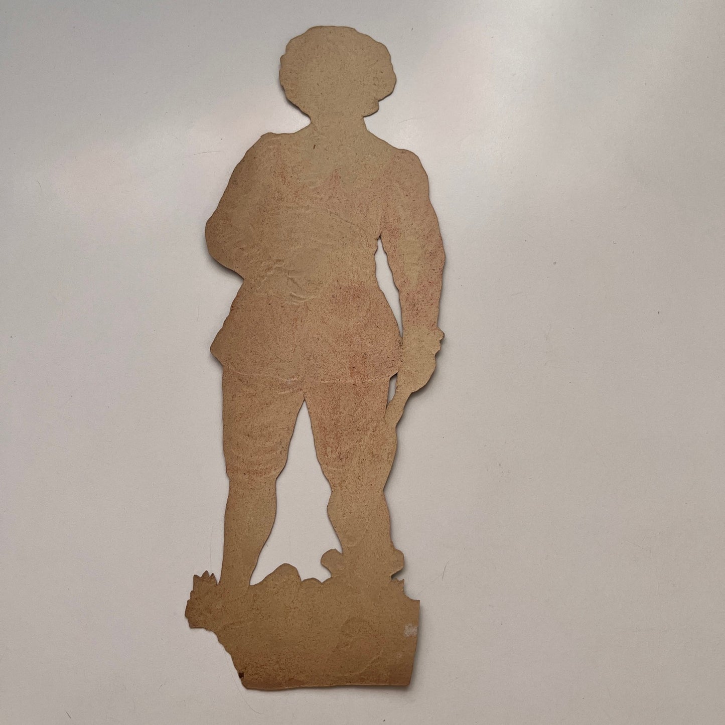 Boy Holding Tennis Racket and Ball 3x9" Antique Victorian Die Cut Scrap AJ9-1