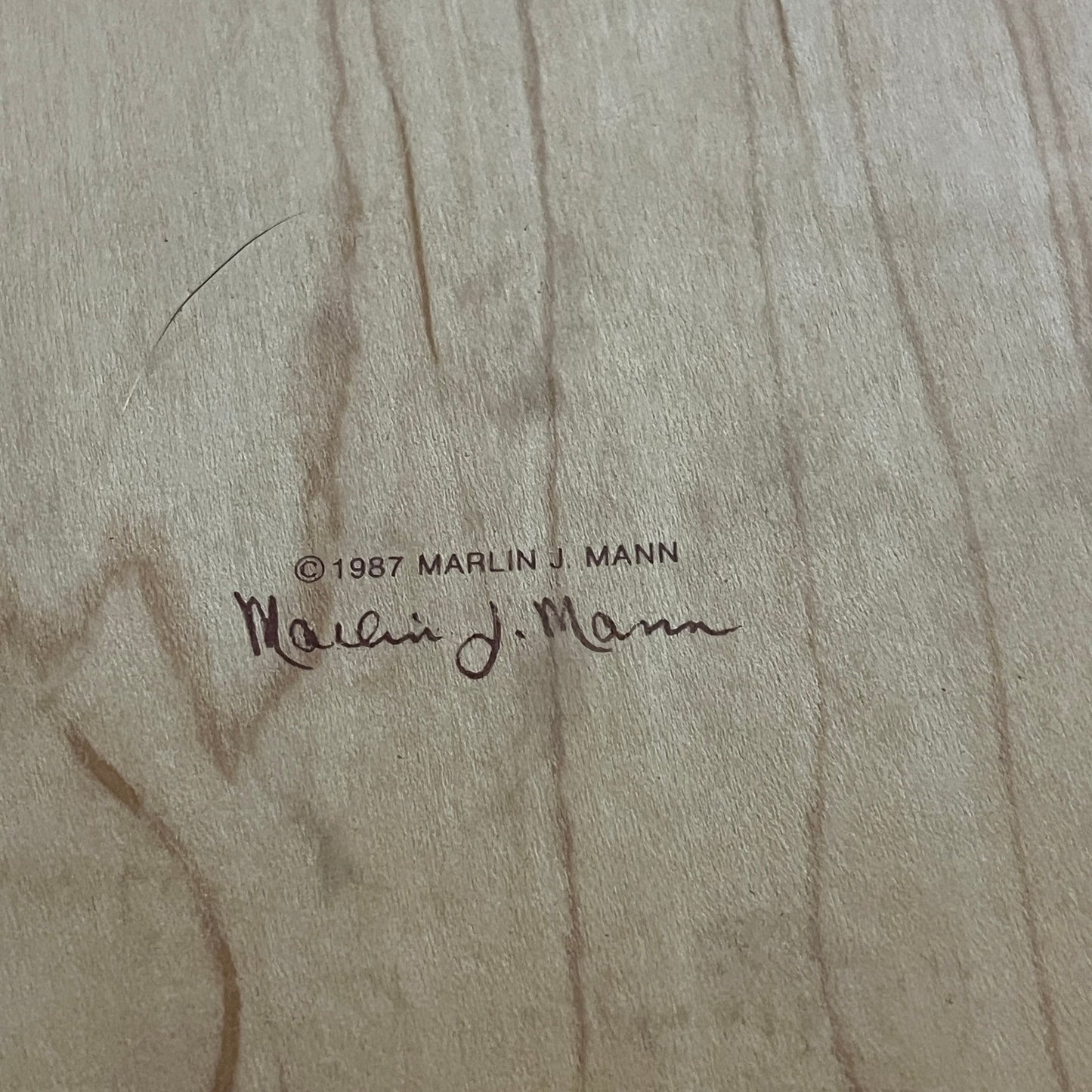 Vintage 1987 Pheasant Art Print on Belgian Wood Veneer by Marlin J Mann - 16x20"