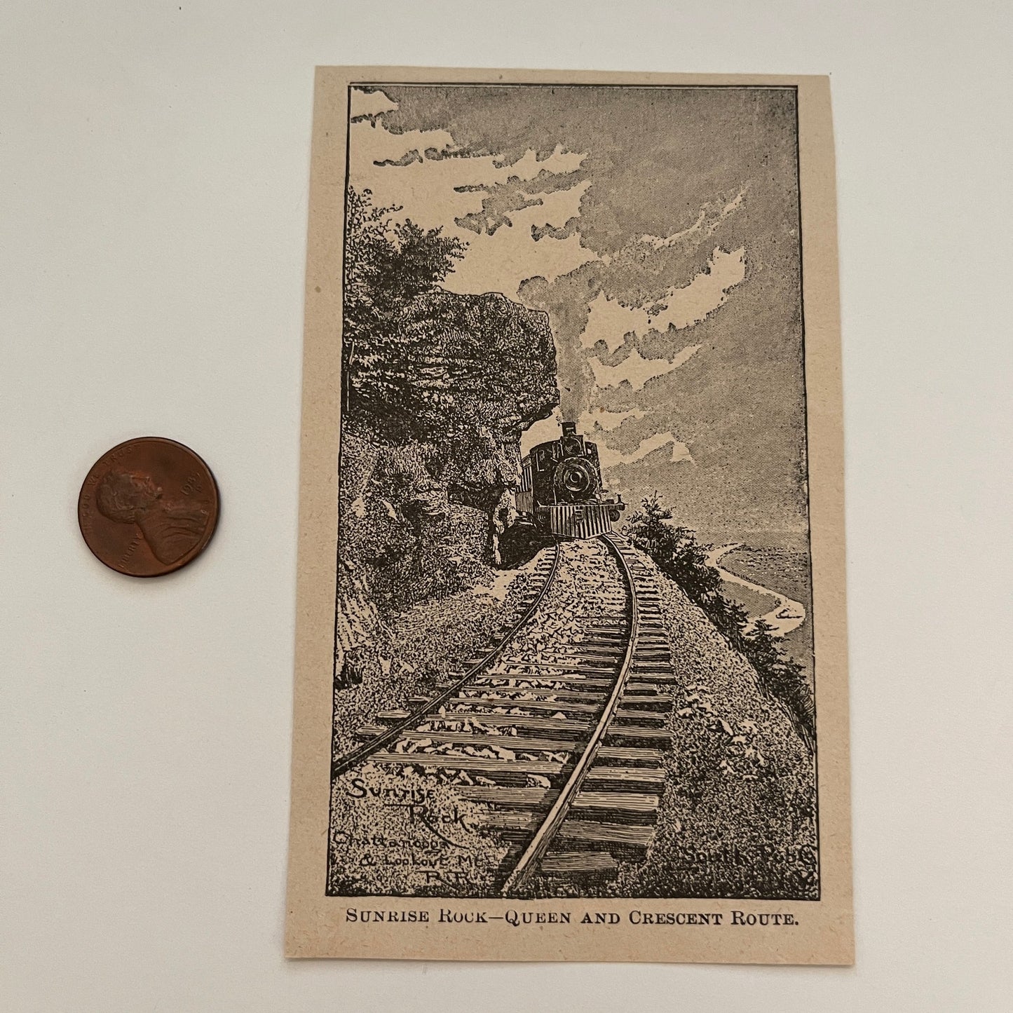 Sunrise Rock Queen and Crescent Route 1894 Art Engraving SAG4-8