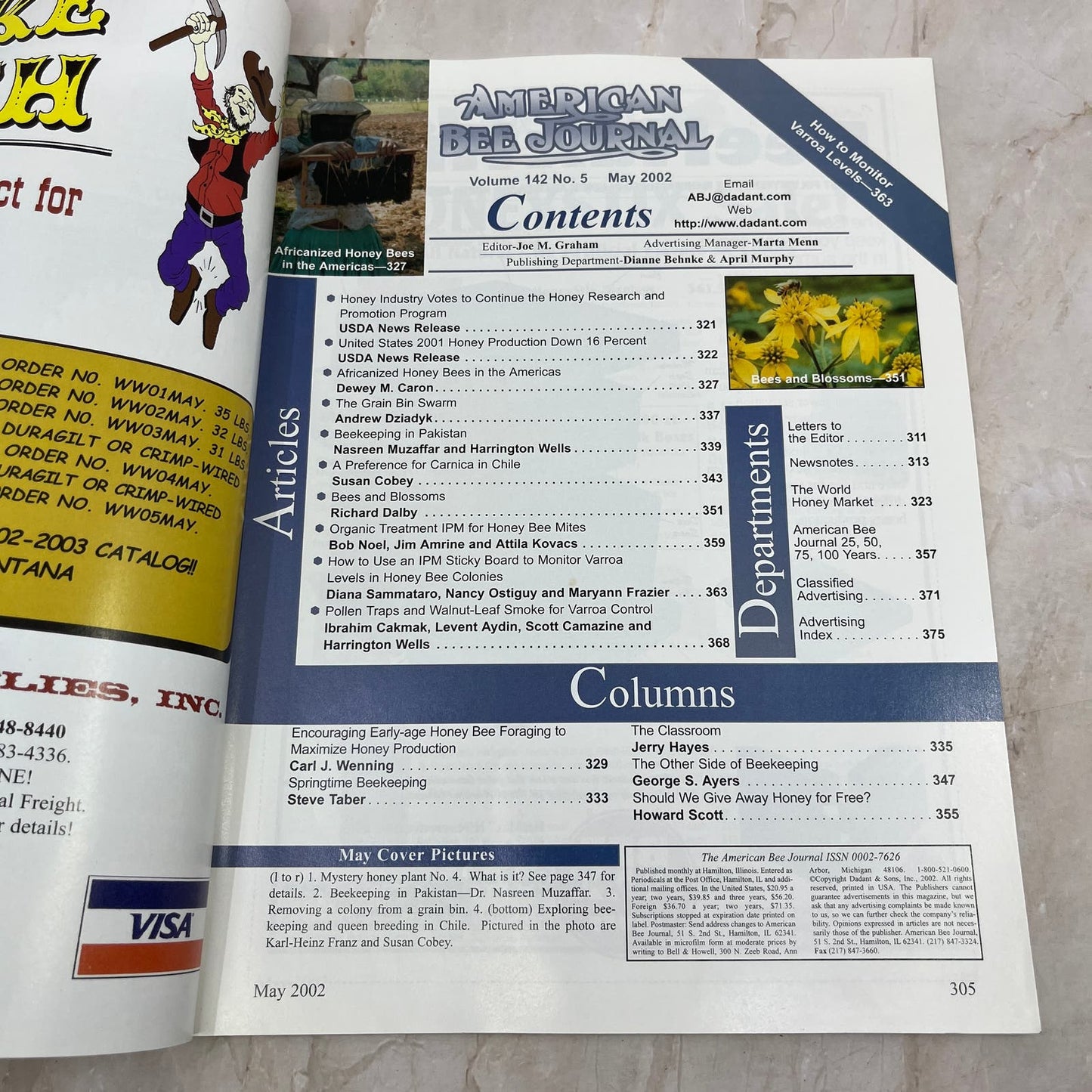 2002 May American Bee Journal Magazine Bees Beekeeping Honey M7