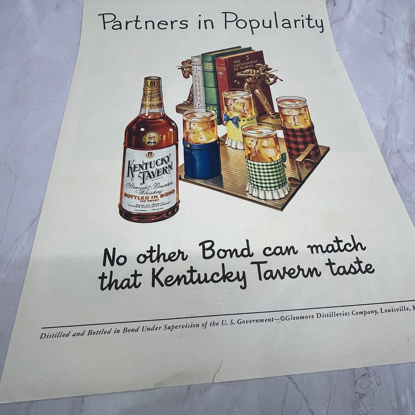 Kentucky Tavern Glenmore Distilleries Co Louisville KY Vintage Ad 10x13 V17