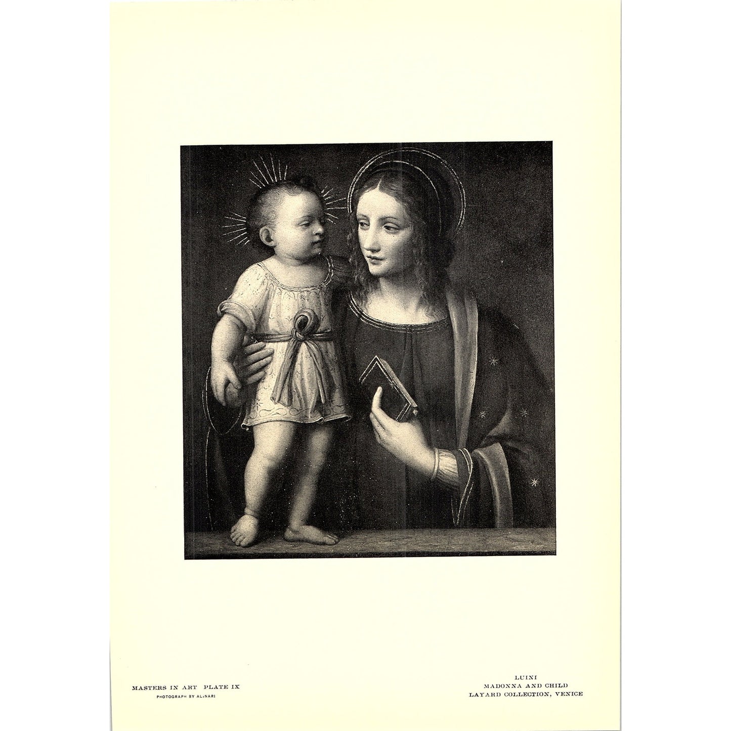 Madonna and the Child - Luini - 1902 Litho Art Print AF4-4
