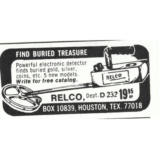 Relco Metal Detector Houston Texas 1971 Magazine Ad AD8-O2