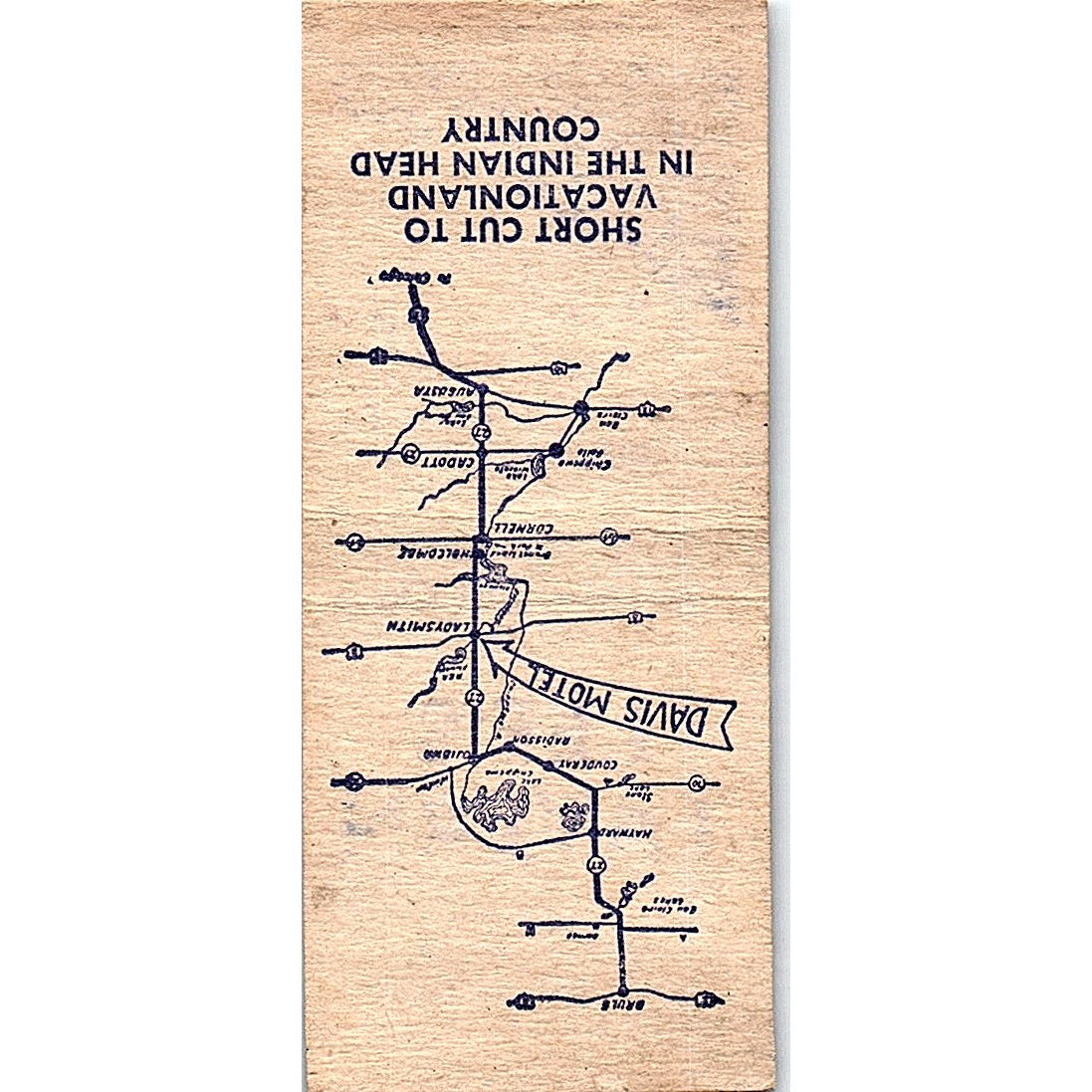 Davis Motel AAA Ladysmith WI Vintage Matchbook Cover SF3-Y6