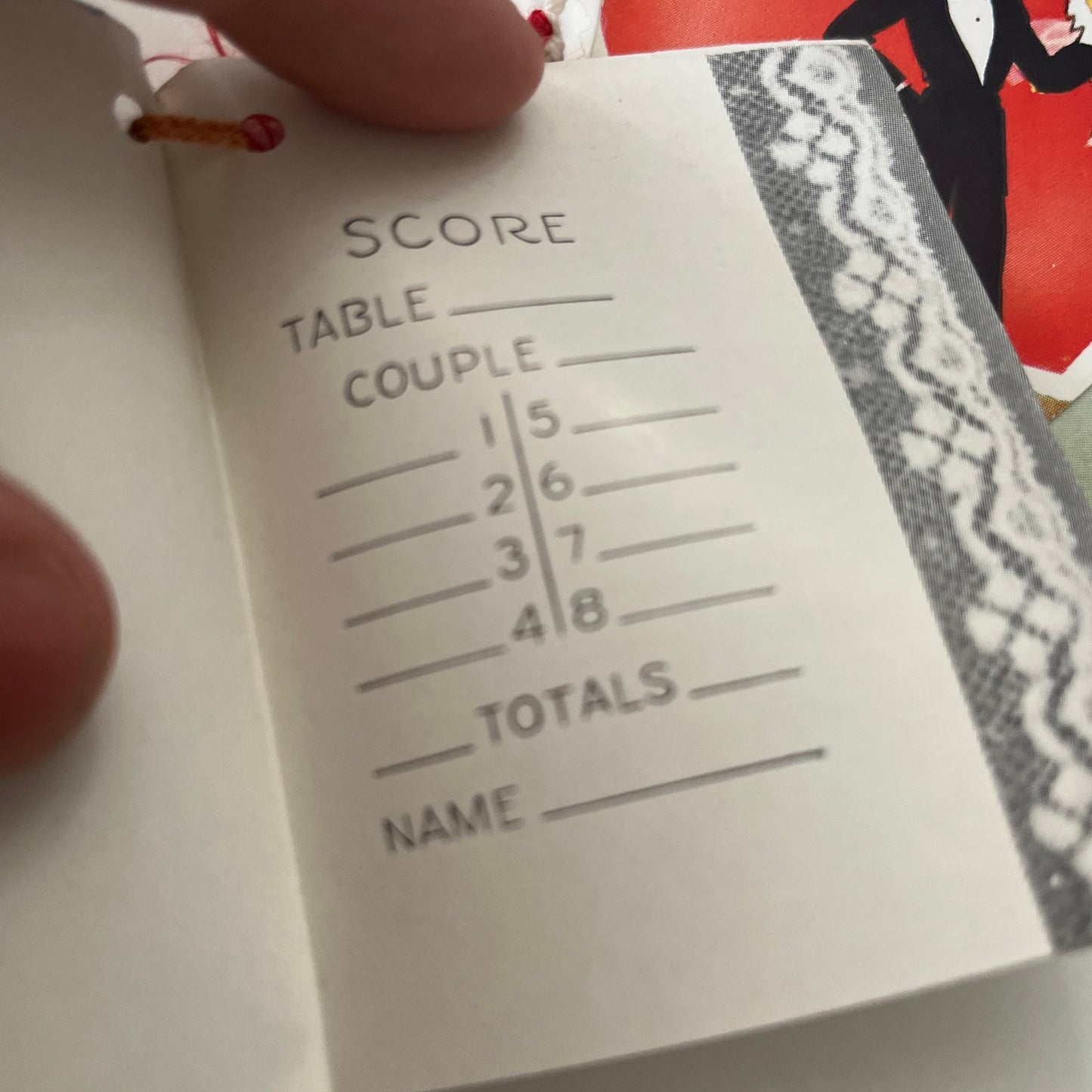 Vintage Art Deco Valentines Bridge Tally Card Set Man & Woman Silhouette TB8