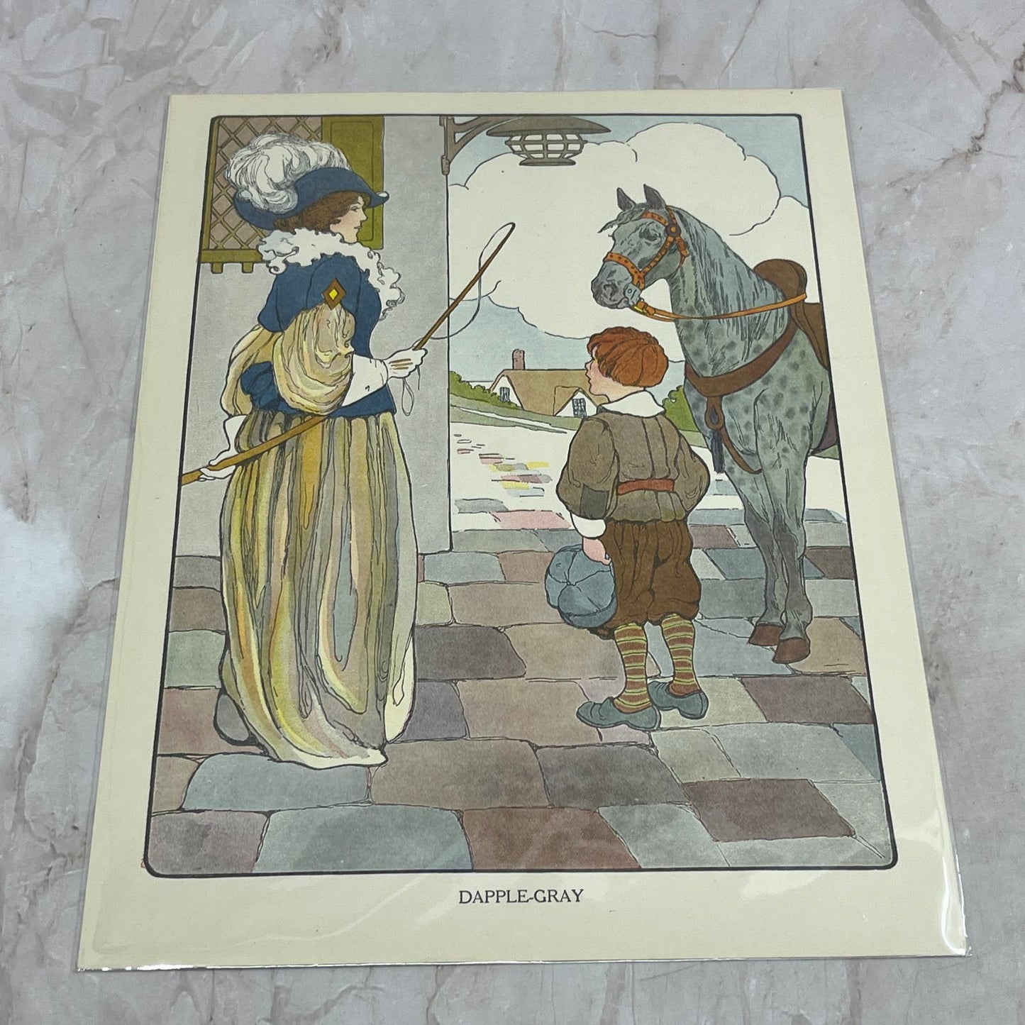 Dapple Gray Mother Goose Nursery Rhyme Vintage Print Blanche Fisher Wright FL6-9
