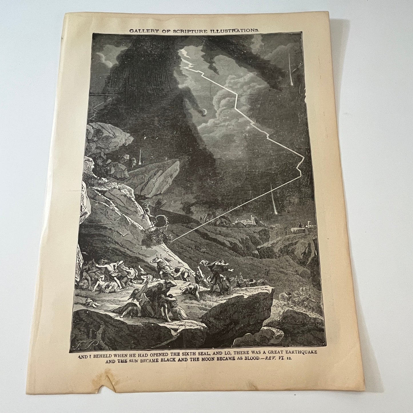 Rev. XXI. 10 and Rev. VI. 12 1892 Bible Engraving SV1-6