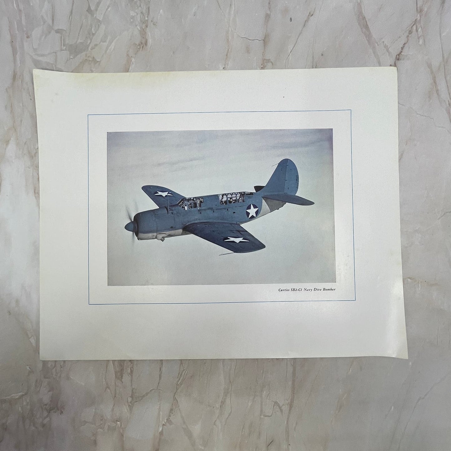 The Curtiss SB2-C1 Navy Dive Bomber Vintage Print 10.5x13 FL6-4