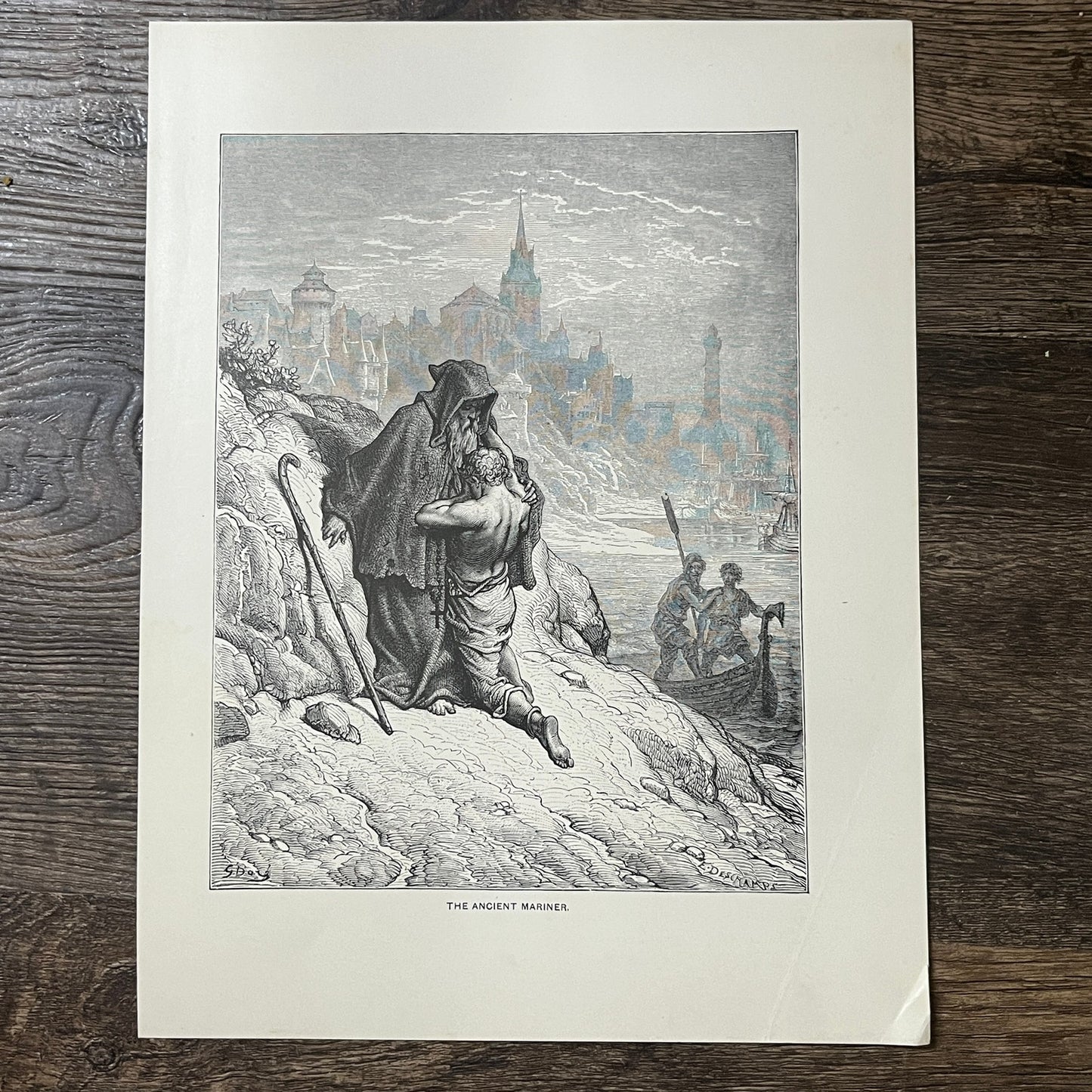 The Ancient Mariner by Gustav Doré Antique Engraving 9x12 V10
