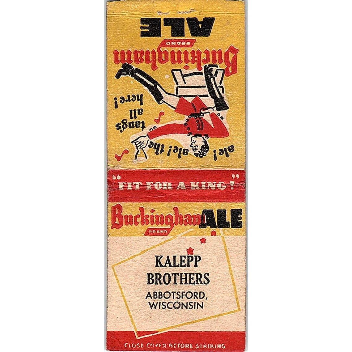 Kalepp Brothers Abbotsford WI Vintage Matchbook Cover SC7-Y9
