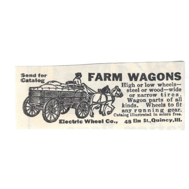 Electric Wheel Co Farm Wagons Quincy IL 1924 Ad AG3-S4