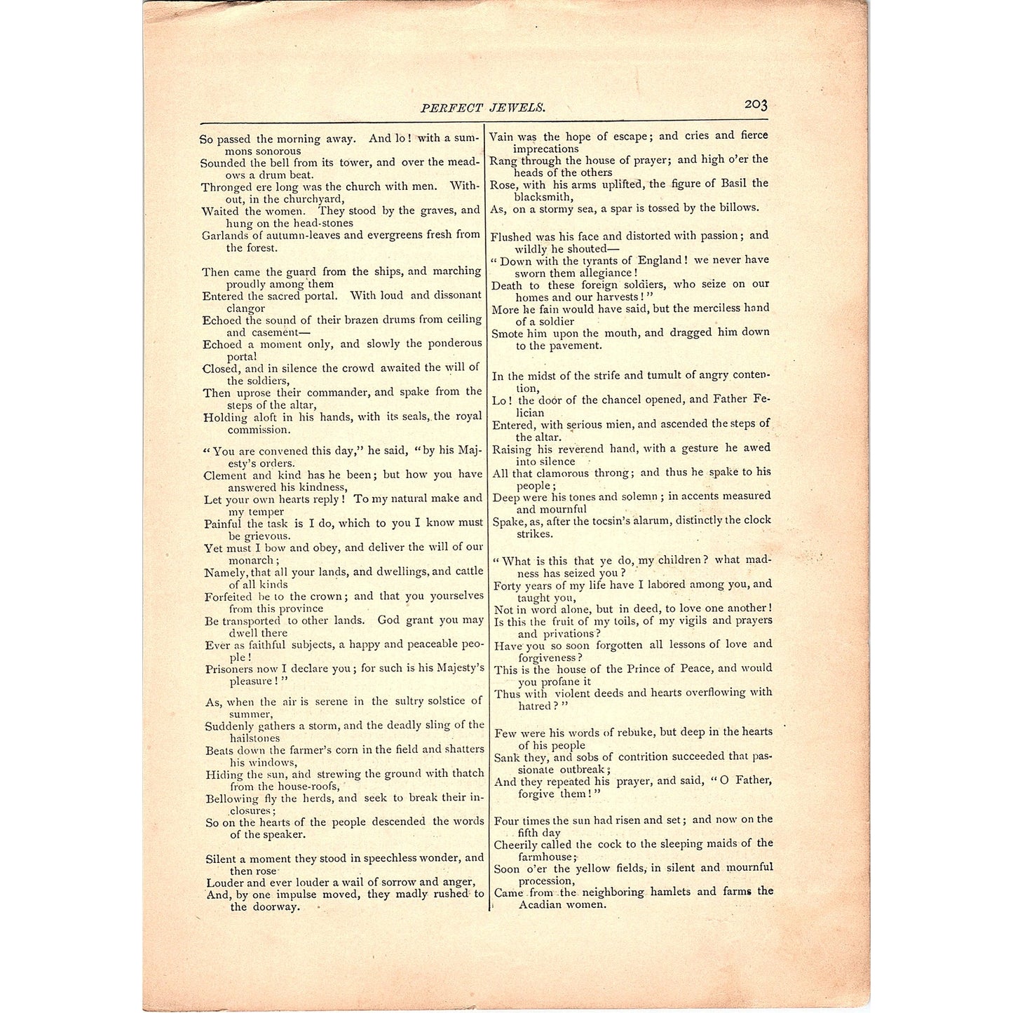 Exile of the Acadians - Henry Wadsworth Longfellow 3 Pages 1884 Poem TA5-CJ-4