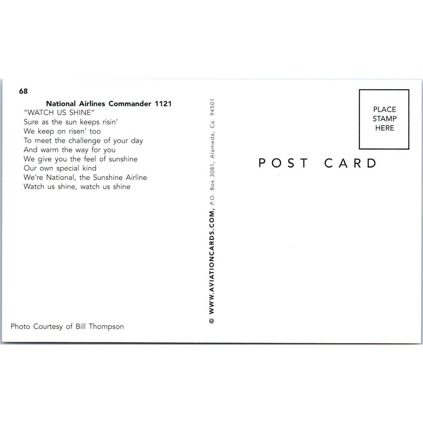 National Airlines Commander 1121 Vintage Postcard TG8-PC