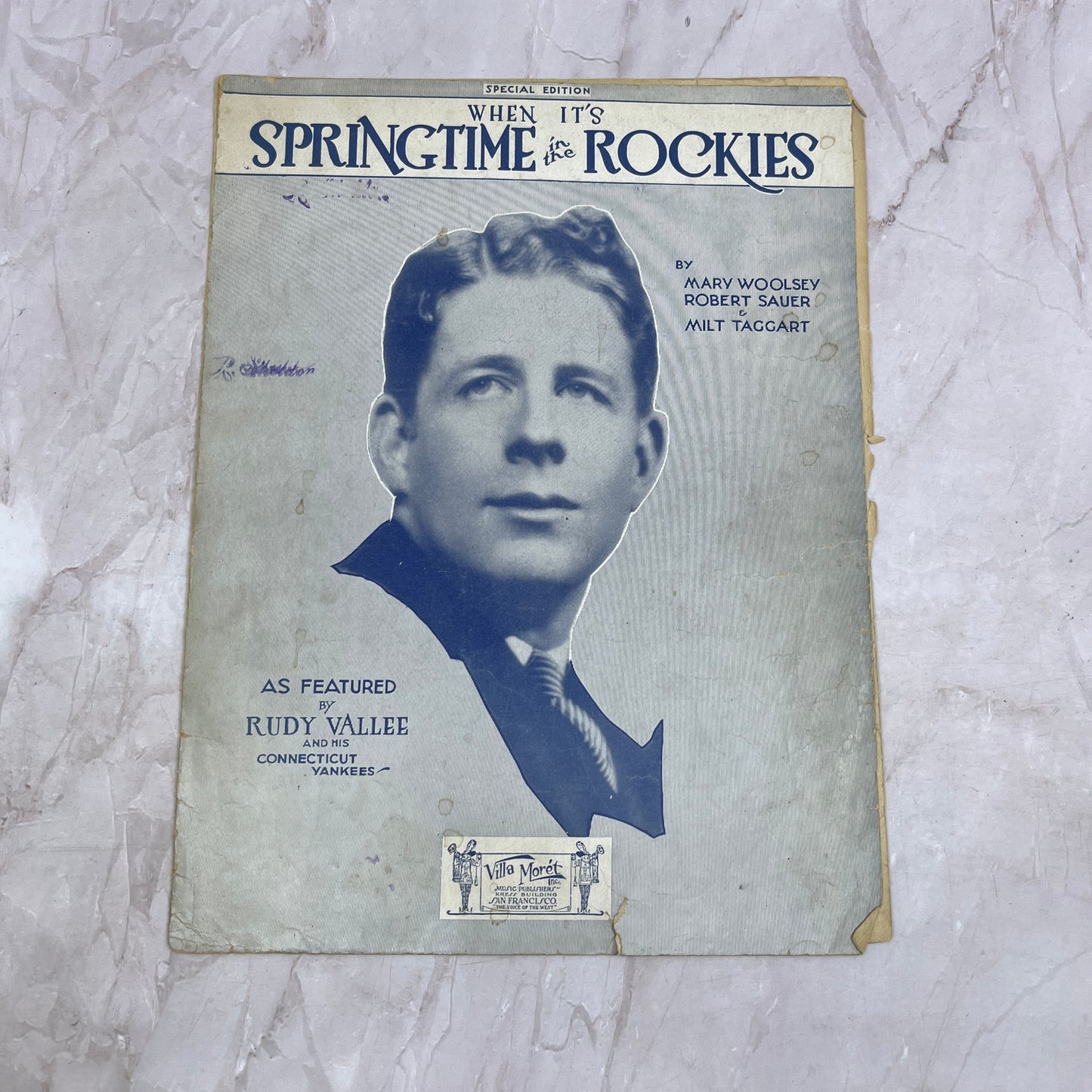 When It's Springtime in the Rockies Rudy Vallee Woolsey Antique Sheet Music Ti5