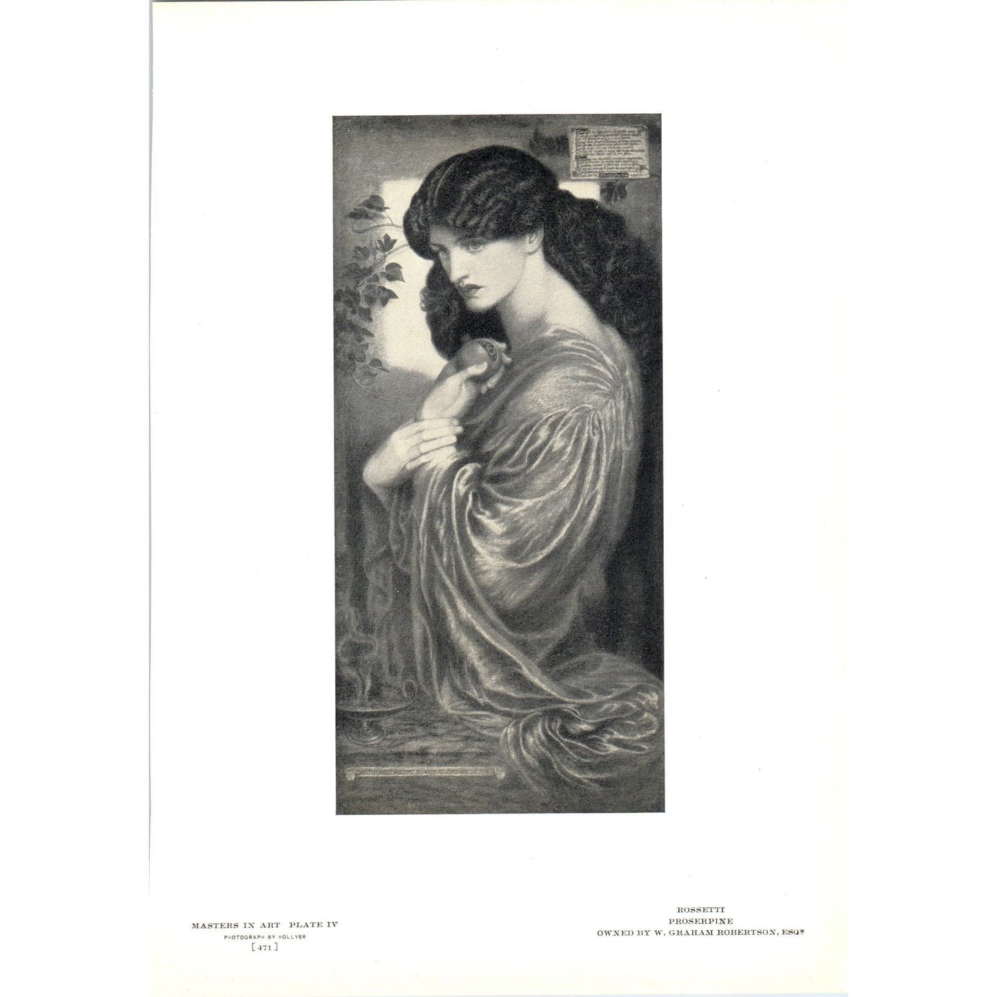 Proserpine - Rossetti c1905 Art Print D15