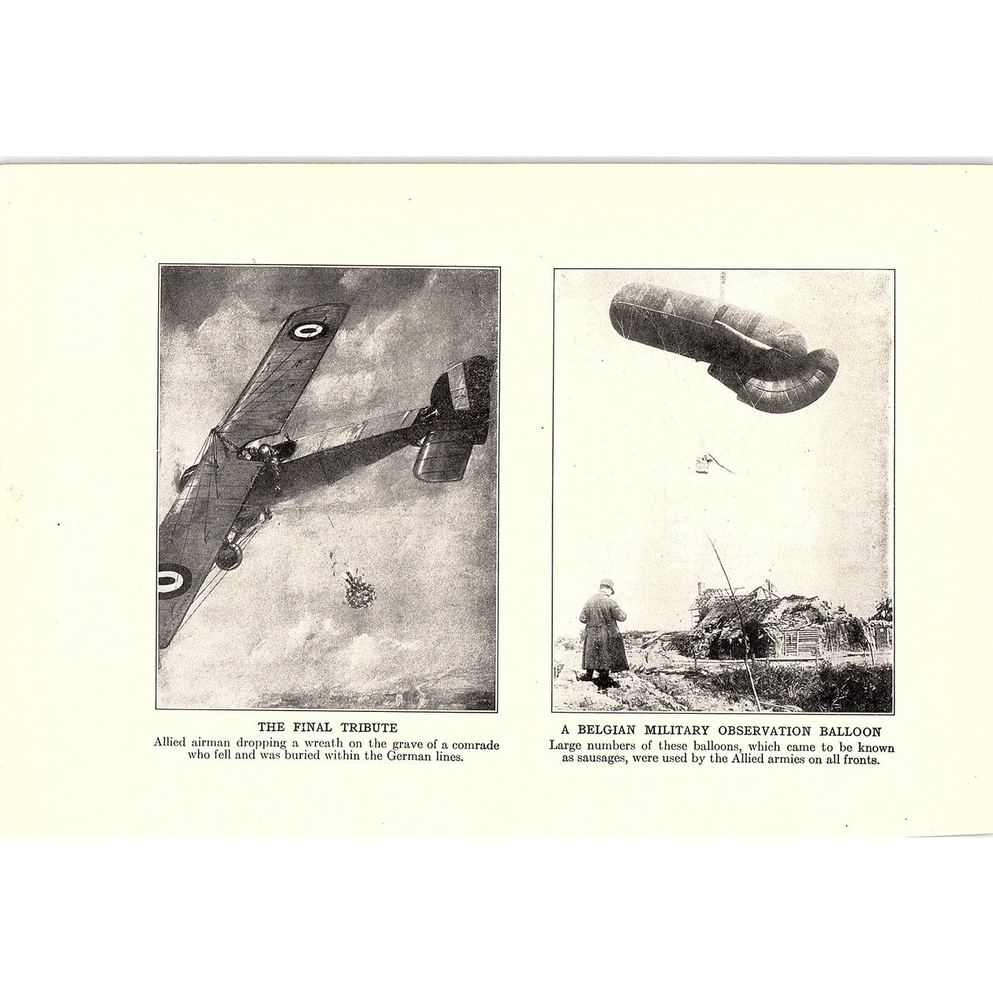 Women Working, Allied Airman, Belgian Military Balloon 1919 WWI Print AG1-2