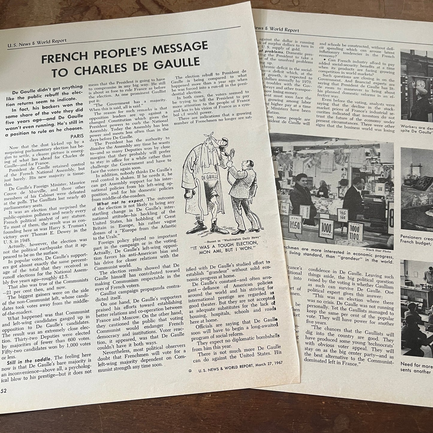 French People's Message to Charles De Gaulle 2 Pages 1967 Article AG1-15