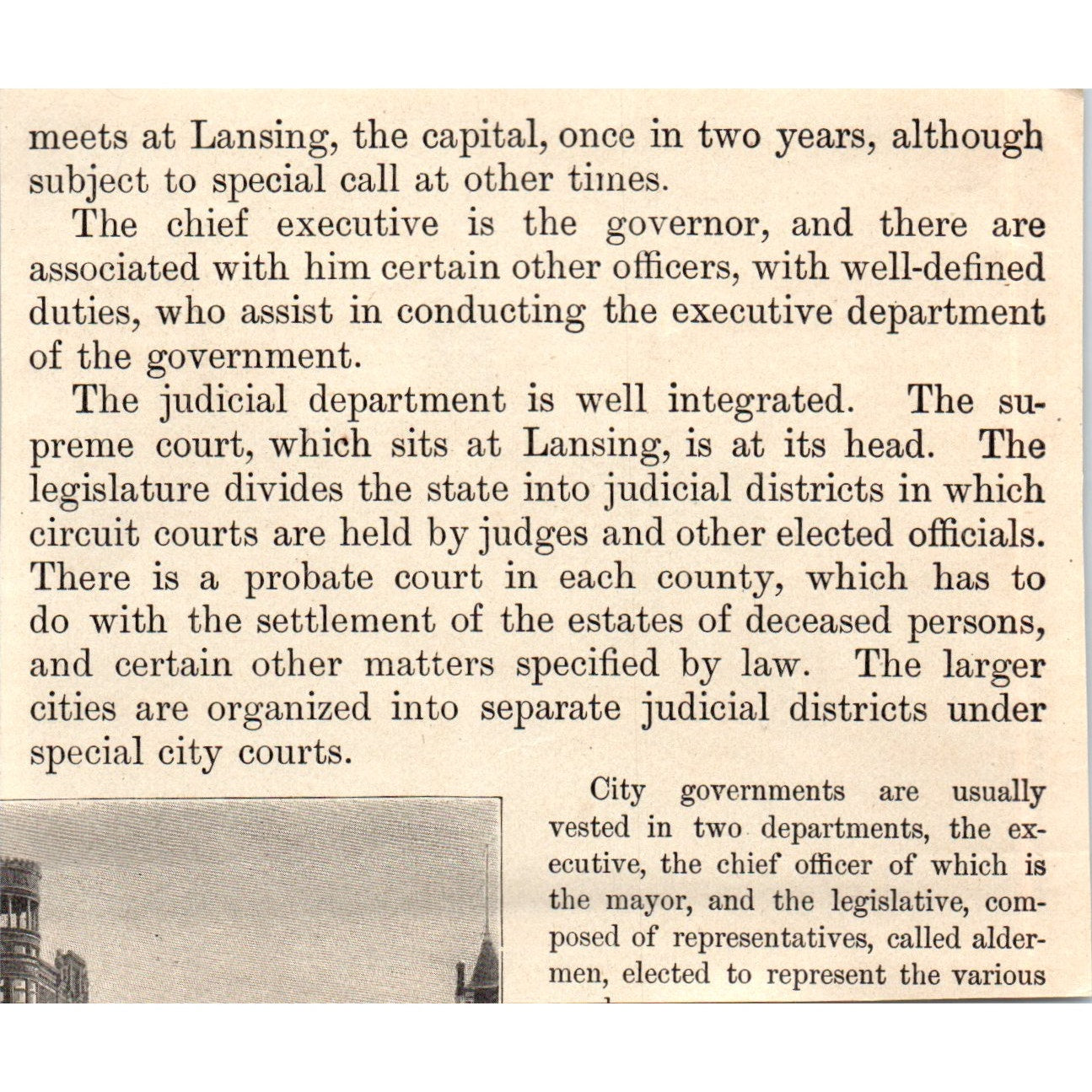 Soldiers' Home in Grand Rapids Michigan 1901 Engraving AF2-A6