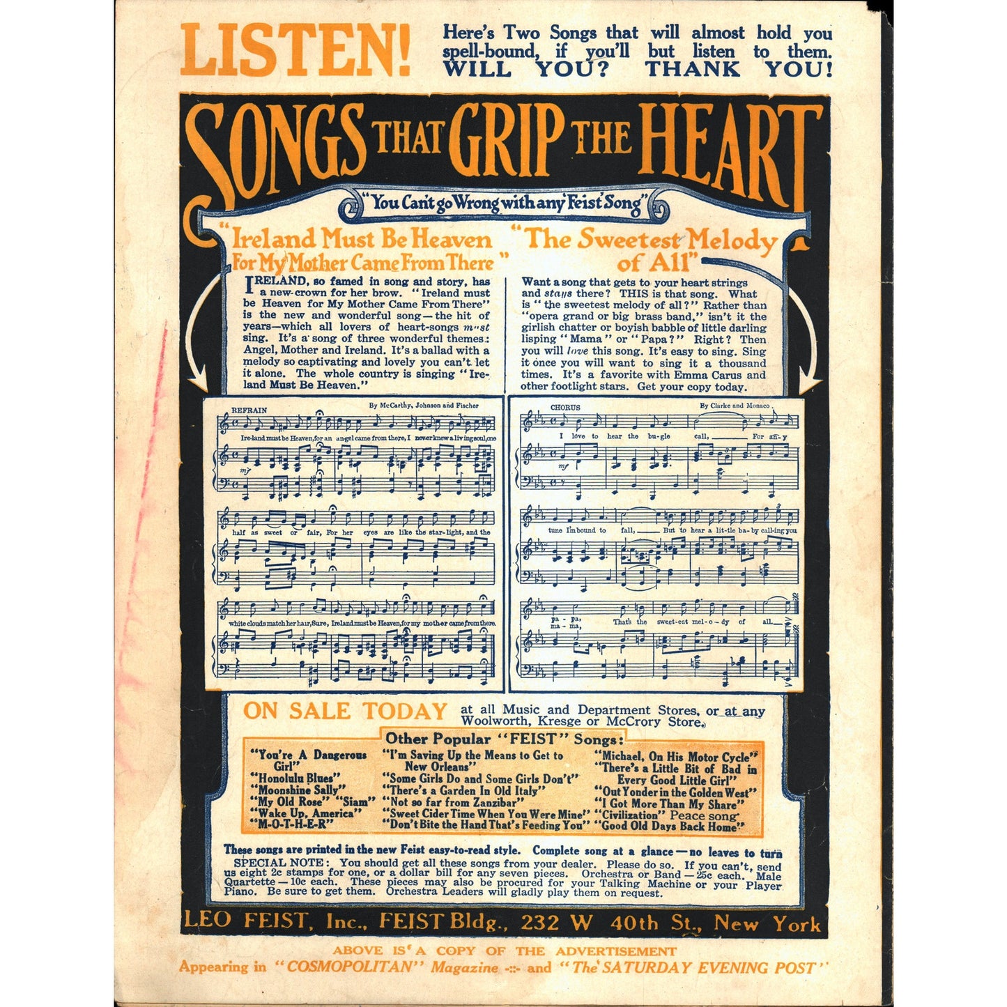 There's A Little Bit of Bad in Every Good Little Girl 1916 Sheet Music V1-1