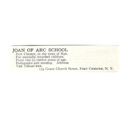 Joan of Arc School Port Chester NY 1924 Magazine Ad AD8-O5