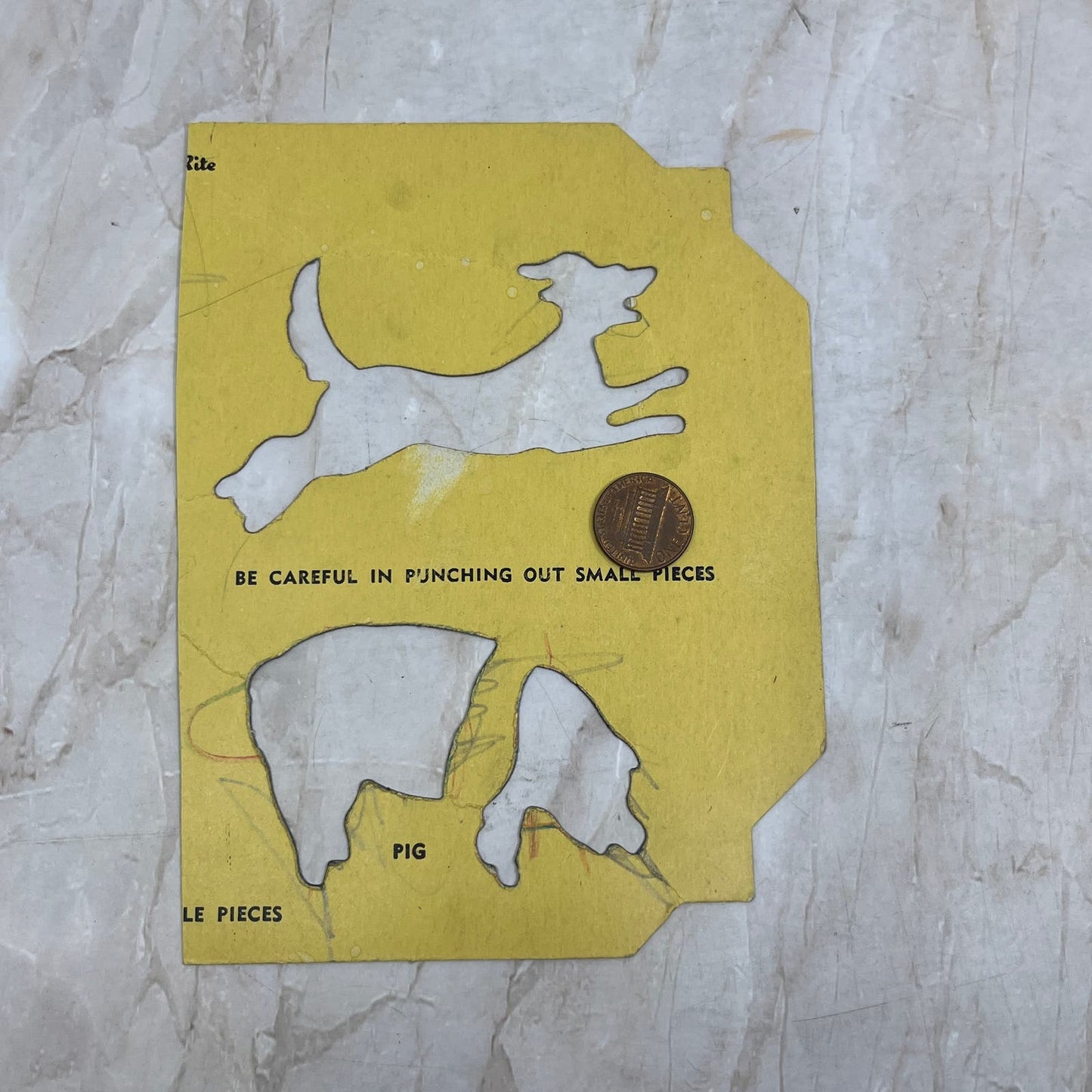 Vintage Built-Rite Stencils - Jumping Dog and Pig TI8-S5